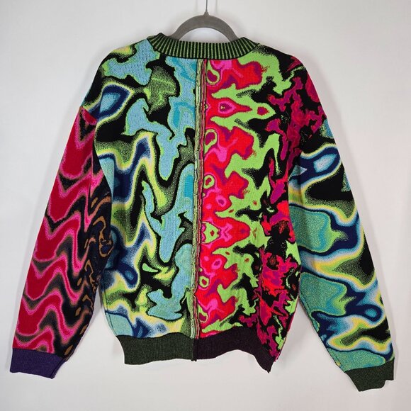 AGR Cherish Jacquard Split Sweater Merino Wool Psychedelic Unisex Size Large NEW - Picture 9 of 12